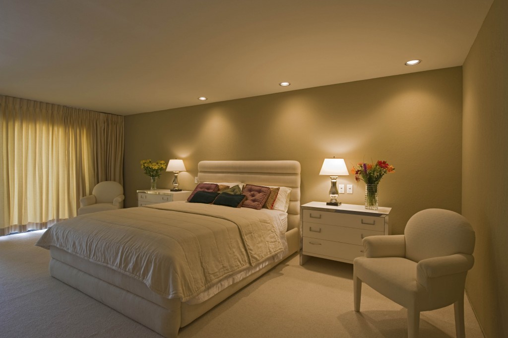 View of a spacious bedroom in a house